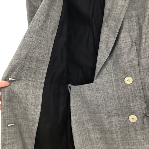 Holt Renfrew Vintage Wool Coat Dress Gray Made In Italy Double Breasted Size42/8 - Picture 8 of 10